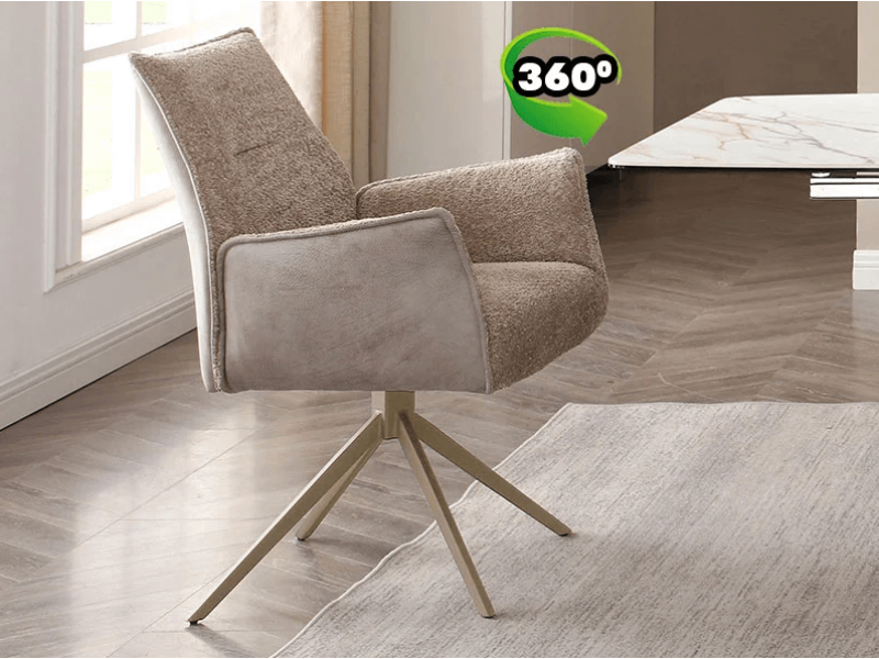 Трапезен стол с подлакътници Gina - каки - Трапезни столове