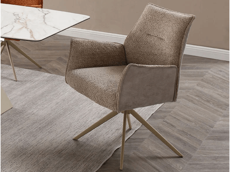 Трапезен стол с подлакътници Gina - каки - Трапезни столове