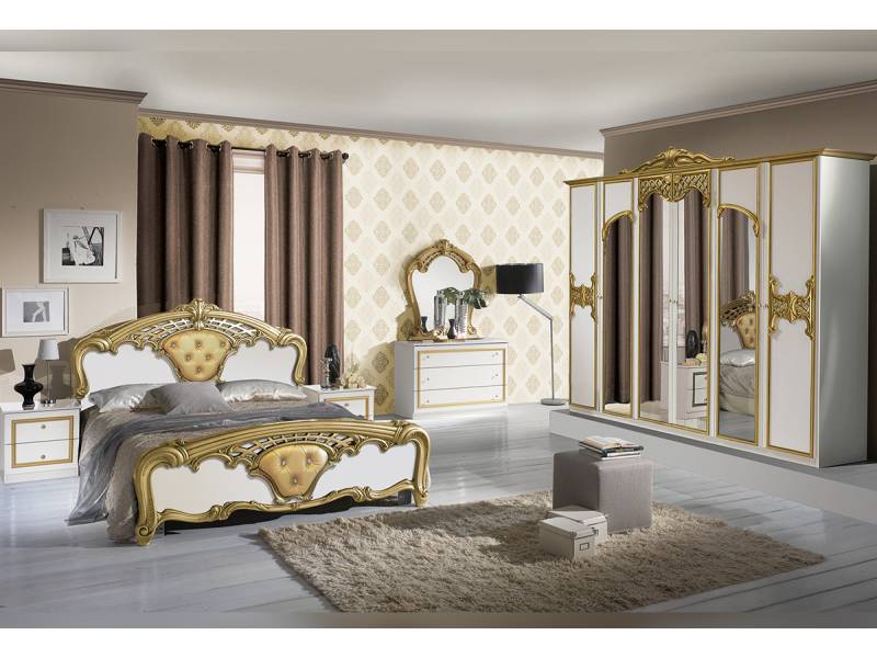 Спален комплект Eva бяло със златно - Спални комплекти