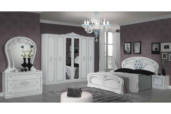 Италиански спален комплект Kristal със 6-крилен гардероб
