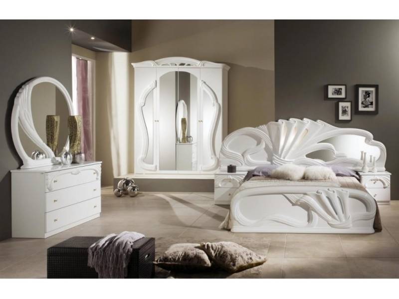 Спален комплект Zaffiro бяло с 4-крилен гардероб - Спални комплекти