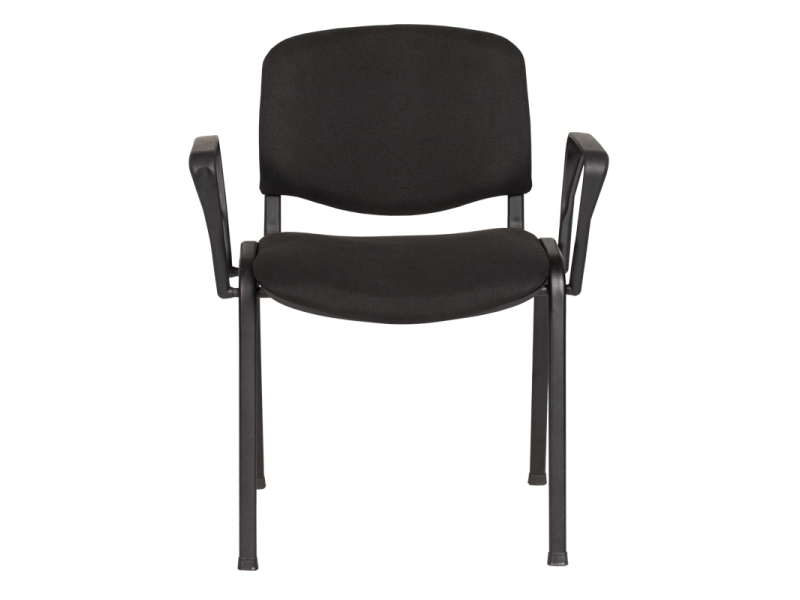 Посетителски стол Carmen 1130 LUX + подлакътници - черен - Офис столове