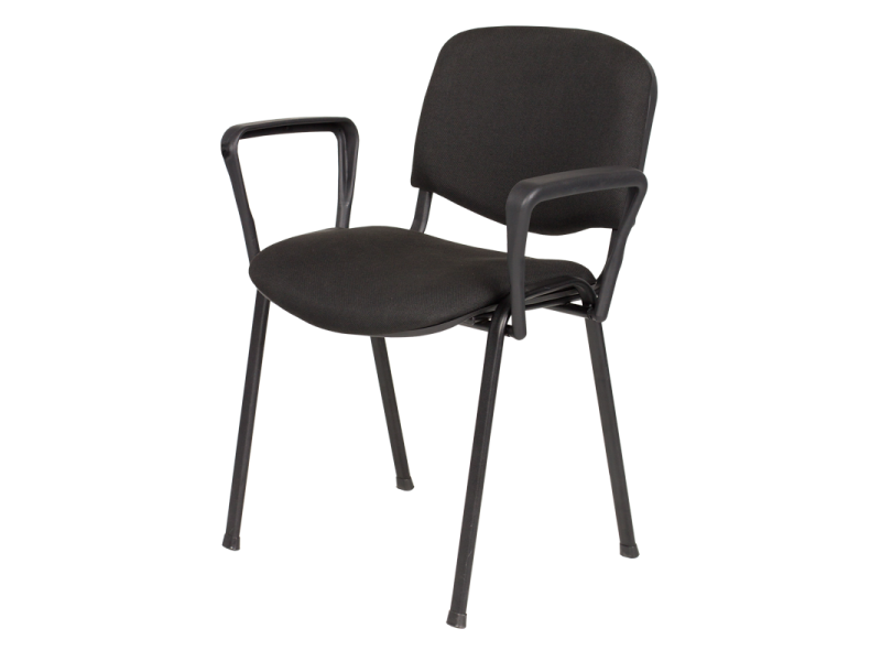 Посетителски стол Carmen 1130 LUX + подлакътници - черен - Офис столове