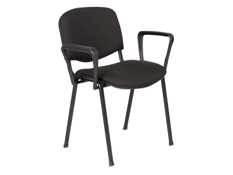 Посетителски стол Carmen 1130 LUX + подлакътници - черен - Офис столове