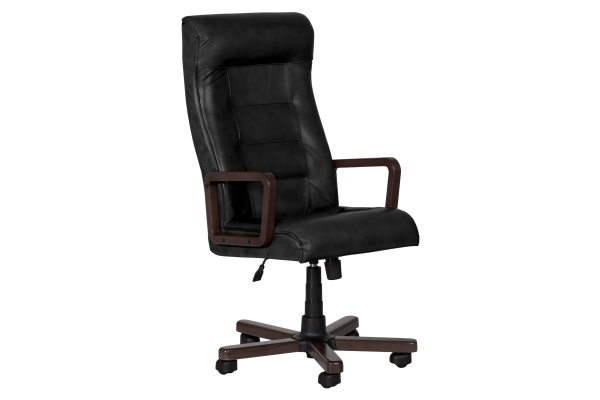 Президентски офис стол Royal wood - черен LUX