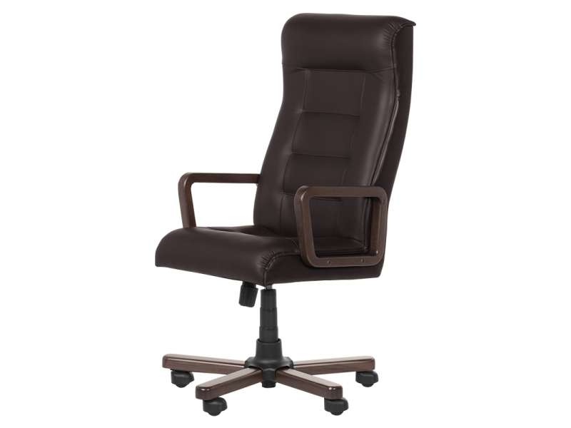 Президентски офис стол Royal wood - тъмно кафяв LUX -