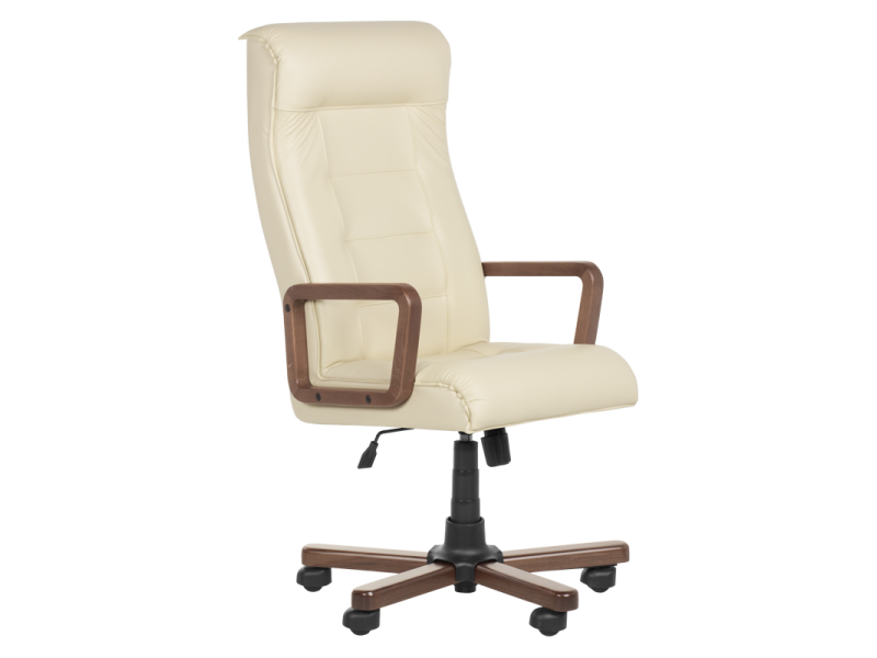 Президентски офис стол Royal wood - крем LUX -