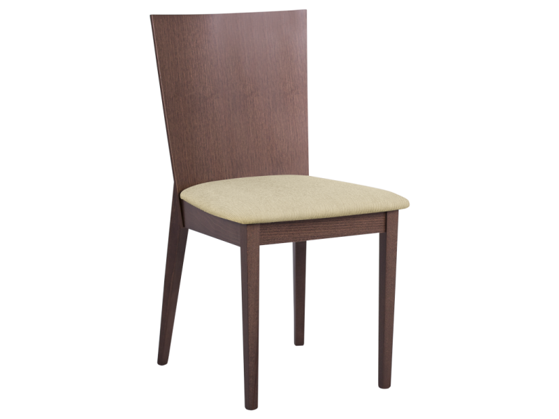 Трапезен стол DARIO - орех MB / бежов крем -