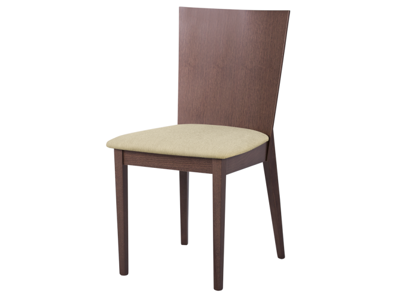 Трапезен стол DARIO - орех MB / бежов крем -