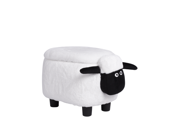 Детска табуретка с ракла - бяла овца
