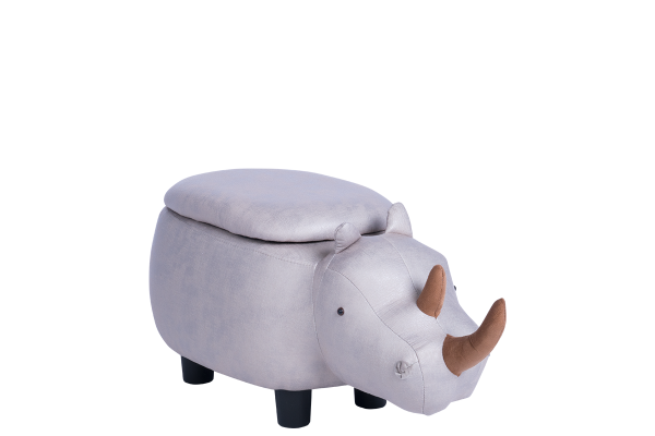 Детска табуретка с ракла - сив носорог