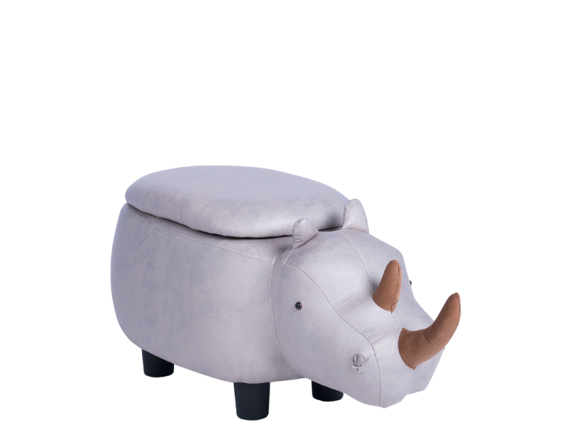 Детска табуретка с ракла - сив носорог -