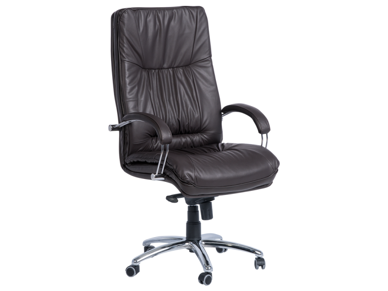 Президентски офис стол PALERMO - тъмно кафяв LUX -