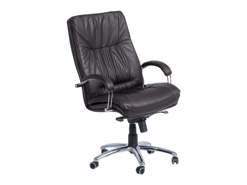 Президентски офис стол PALERMO - тъмно кафяв LUX -