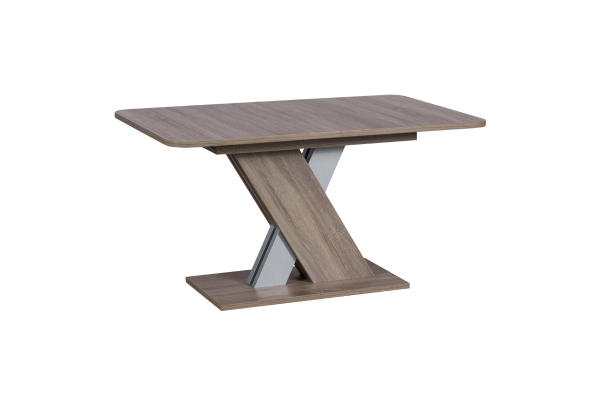 Разтегателна трапезна маса Carmen Exel - дъб трюфел/алуминий