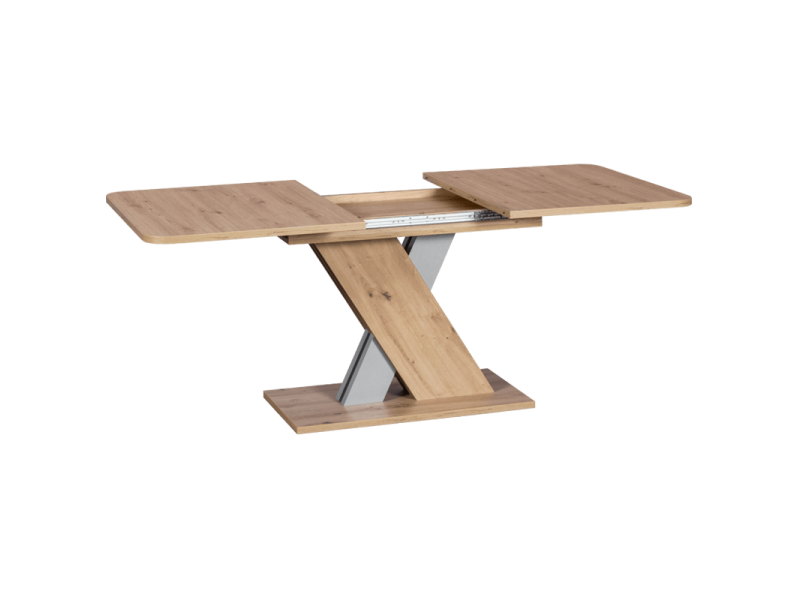 Разтегателна трапезна маса Carmen Exel - дъб артисан/алуминий - Трапезни маси