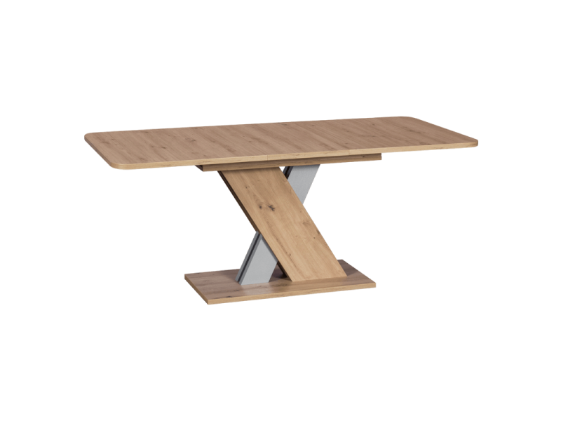 Разтегателна трапезна маса Carmen Exel - дъб артисан/алуминий - Трапезни маси