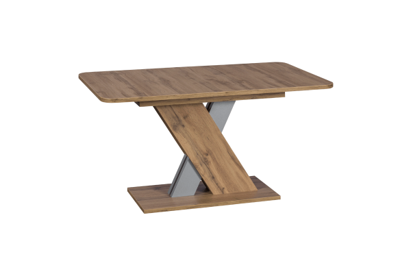 Разтегателна трапезна маса EXEL - дъб вотан / алуминий
