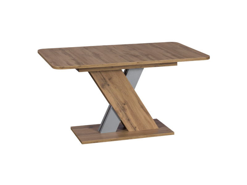Разтегателна трапезна маса EXEL - дъб вотан / алуминий -