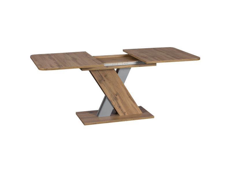 Разтегателна трапезна маса EXEL - дъб вотан / алуминий -
