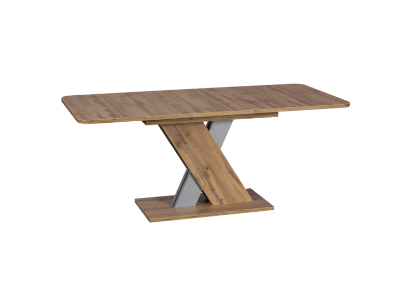Разтегателна трапезна маса EXEL - дъб вотан / алуминий -