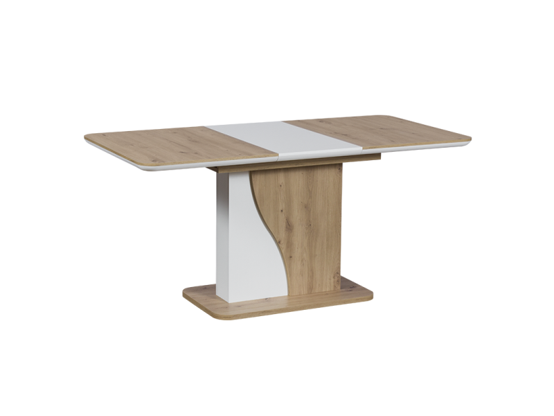 Разтегателна трапезна маса Carmen Sirius - дъб артисан/бял - Трапезни маси
