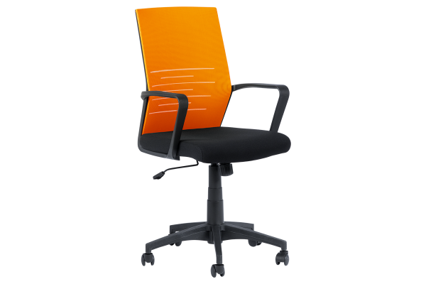 Работен офис стол Carmen 7041- черен - оранжев