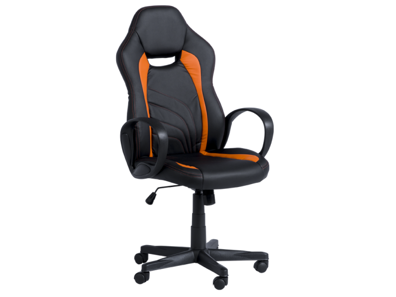 Геймърски стол Carmen 7525 - черно-оранжев -