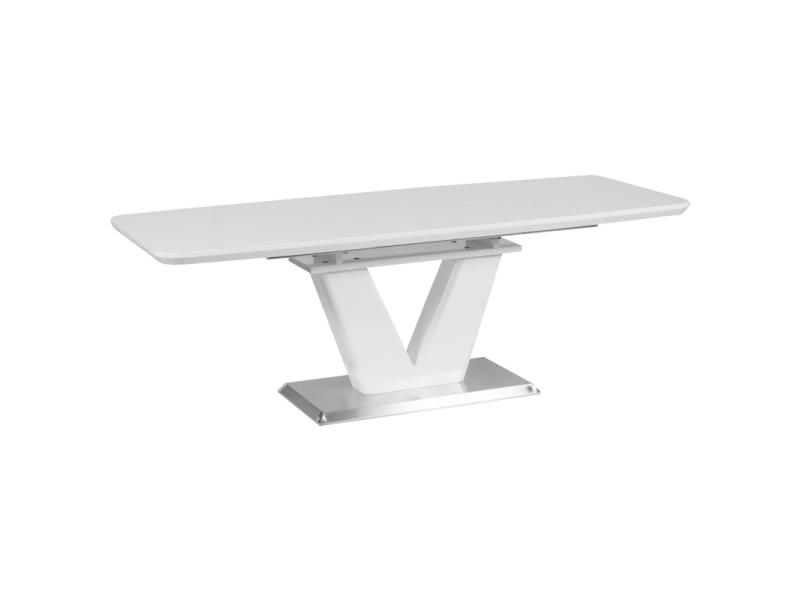 Разтегателна трапезна маса Carmen Lincoln L - бял - Трапезни маси