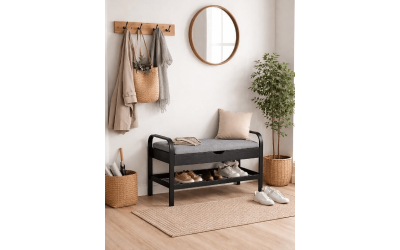 Етажерка за обувки със седалка Dark Line