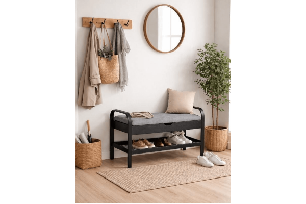 Етажерка за обувки със седалка Dark Line