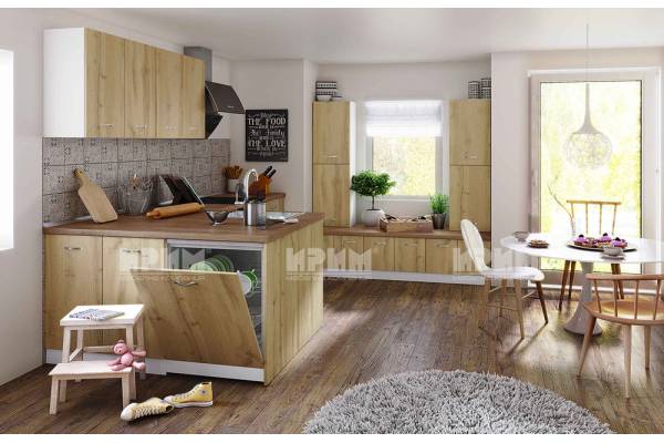 Ъглова кухня с остров Сити 817