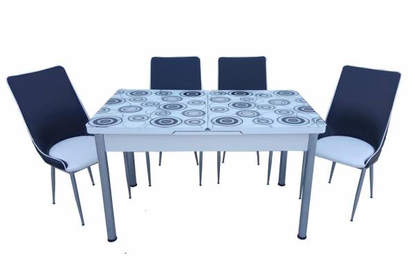 Комплект разтегателна маса с 4 стола Inji 2