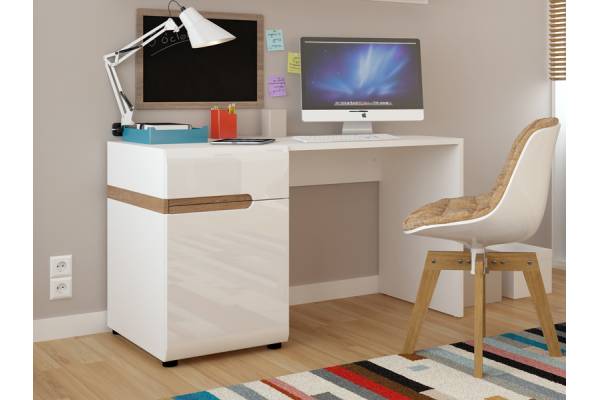 Бюро - тоалетка Linate 80 в МДФ бял гланц