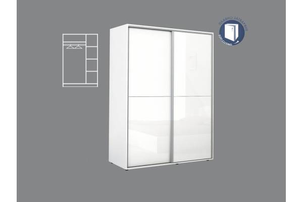 Гардероб с плъзгащи врати Аполо 4 бял гланц