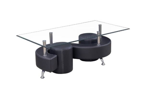 Холна маса Nina 3 черна с две табуретки