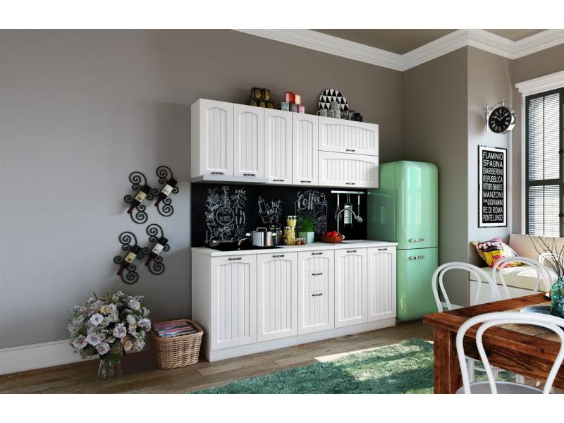 Кухня Сити 754 с лице от МДФ в бяло - Стандартни кухни