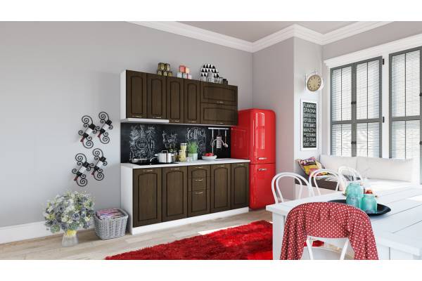 Kухня Сити 758 с лице от МДФ венге