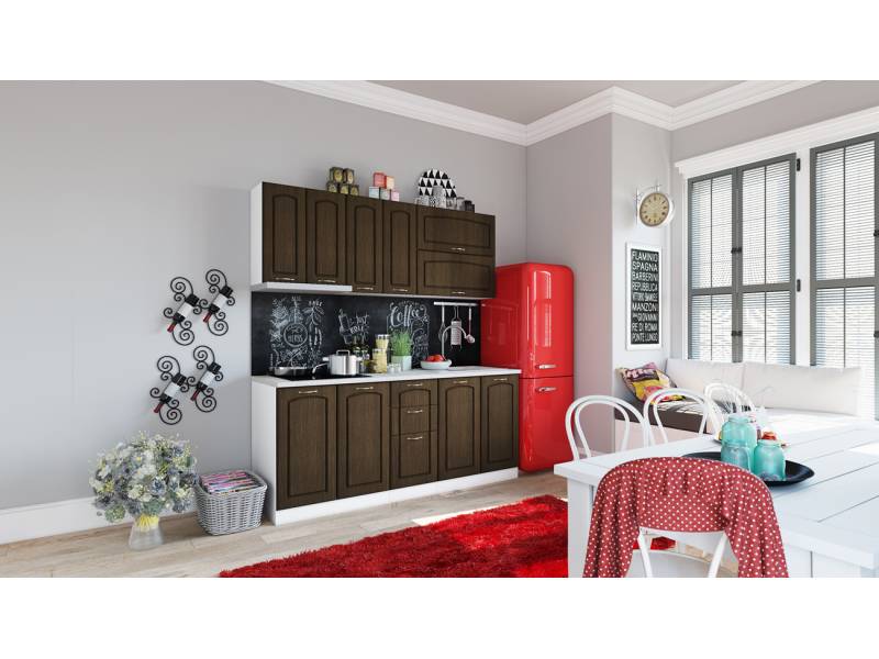 Kухня Сити 758 с лице от МДФ венге - Стандартни кухни