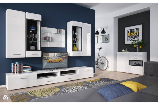 Модулна секция City в бяло гланц