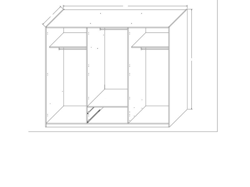 Италиански спален комплект Amalfi със 6-крилен гардероб в бяло - Спални комплекти