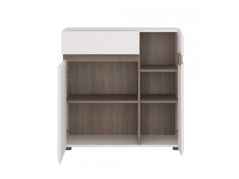 Шкаф Linate 34 с две врати и чекмедже - Шкафове и етажерки за дневна