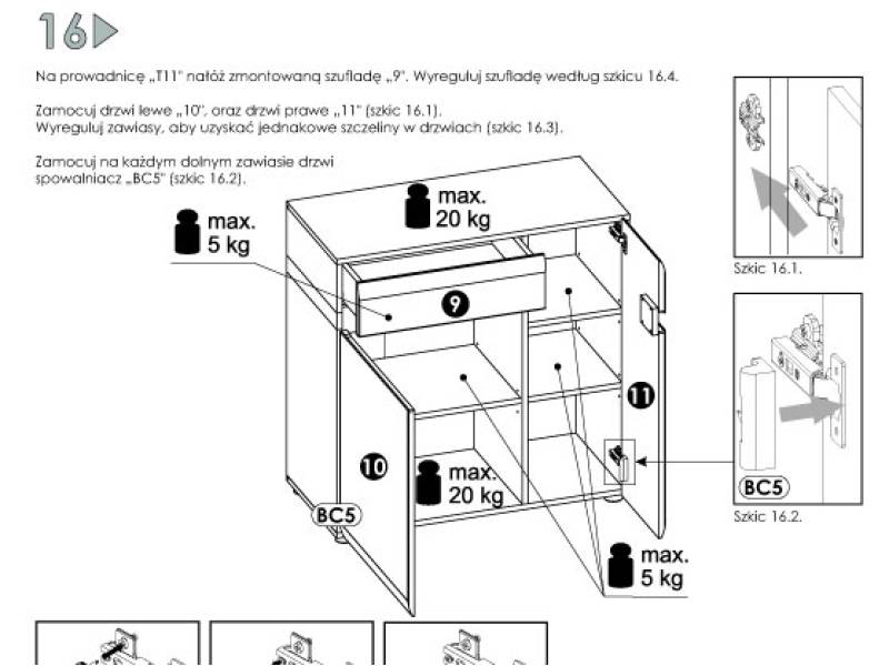 Шкаф Linate 34 с две врати и чекмедже - Шкафове и етажерки за дневна
