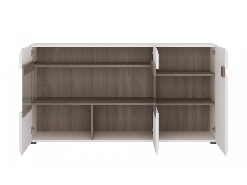 Шкаф с витрини и три врати Linate 42 - Шкафове и етажерки за дневна