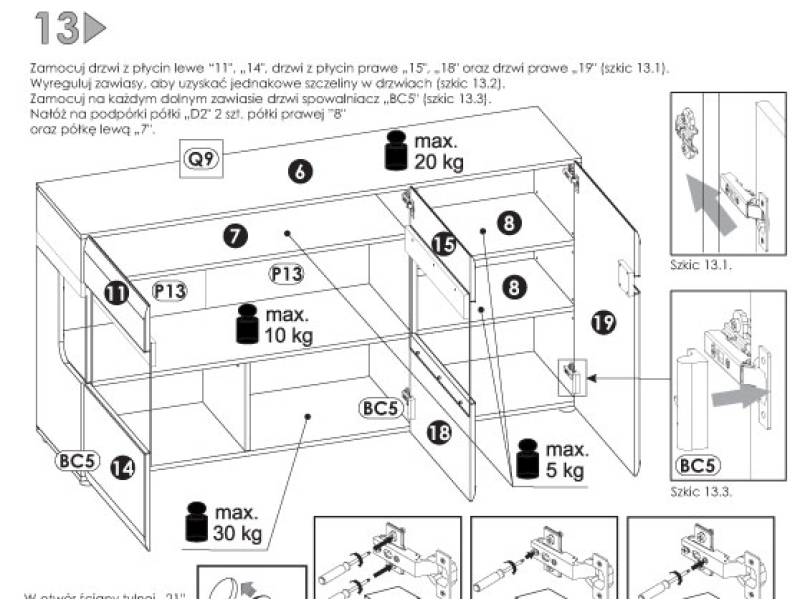 Шкаф с витрини и три врати Linate 42 - Шкафове и етажерки за дневна