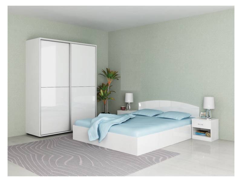 Спален комплект Аполо 4 в бял гланц - Спални комплекти