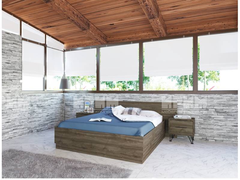 Спалня с нощни шкафчета Сити 7015 - Двойни легла