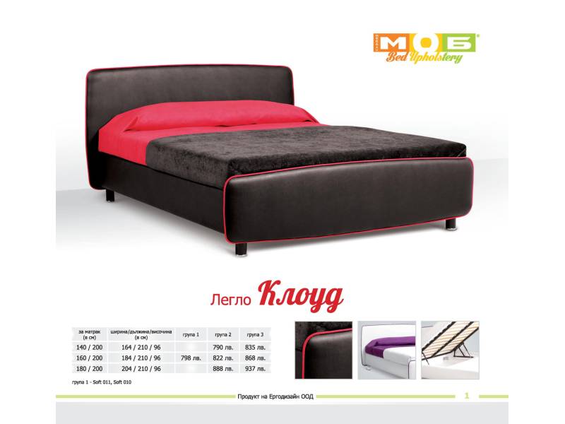 Тапицирано легло Клоуд - Двойни легла