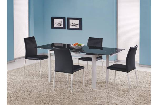 Разтегателна трапезна маса Alston с черно стъкло