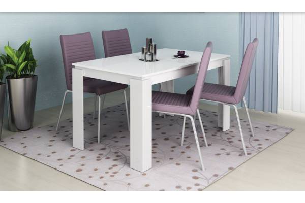 Трапезна маса Хавана - бял гланц